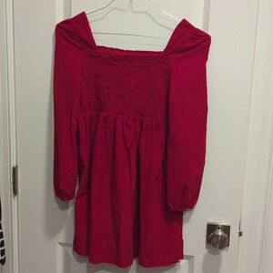 Girls smocked Corduroy red dress from the Gap